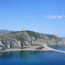View of Marinello beach and Tindari sanctuary