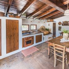 Country kitchen in elegant trullo near Ugento, Salento