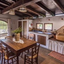 Rustic living room with traditional details in a self-catering holiday apartment in Salento, Puglia