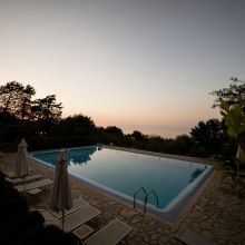 Villa Cefalù pool at sunset