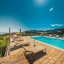 Infinity swimming pool overlooking the Mediterranean Sea near Cefalù