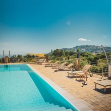 Swimming pool with panoramic views of the hills and the sea near Cefalù
