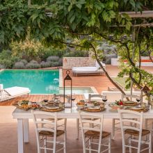 Charme Retreat Martina Franca, dinner in the pool area