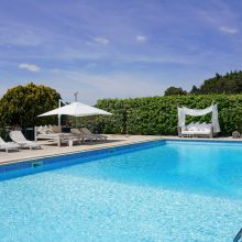 A terrace overlooking the Apulian countryside B&B Valle dei Trulli, the pool