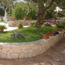 Outdoor space at the masseria in Valle d'Itria