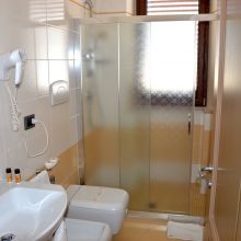 The bathroom of an apartment, simple and fully renovated The bathroom of an apartment