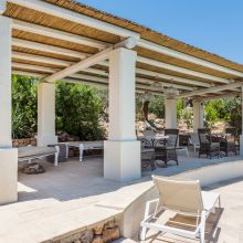 Sun loungers beside the swimming pool at a Salento country retreat