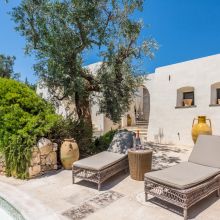 Inviting pool area at traditional Apulian holiday apartments