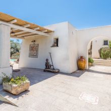 Traditional Apulian stone holiday house with rustic architecture in the Salento countryside