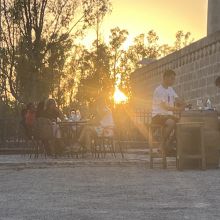The kind of evening you wish could last a little longer Sunset and aperitive on the masseria terrace in Salento