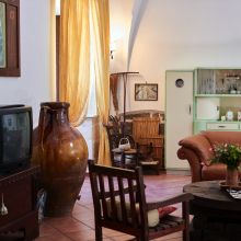 A quiet corner for a book, a coffee or simply a moment to yourself Relaxation area inside a traditional Apulian masseria with rustic furnishings