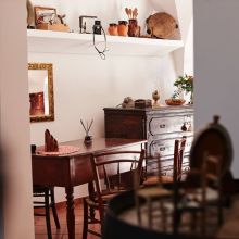 The common room, where country charm feels like home Rustic communal living room at the wine country stay, Salento, Puglia