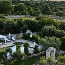 Masseria Cisternino in Valle d'Itria-view of the pool and the garden