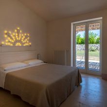 The bedroom of the 38 m2 1 bedroom apartment, evrey details speaks of Puglia Otranto Alimini the bedroom of the 38 m2 1 bedroom apartment
