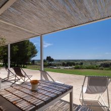 The view from the veranda, the perfect place to unwind and nourish the heart and soul Otranto Alimini a view from a veranda of the 38 m2 1 bedroom apartment