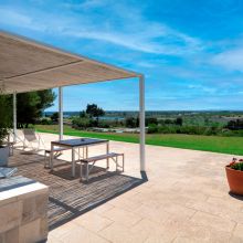 Take in the view from the veranda of the 38 m2 1 bedroom apartment and let every sense relax Otranto Alimini a view from a veranda of the 38 m2 1 bedroom apartment