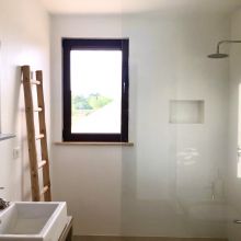 The bathoom of the 50 m2 1 bedroom apartment, styled in the authentic simplicity of Puglian tradition Otranto Alimini the bathroom of the 1 bedroom apartment 50 m2