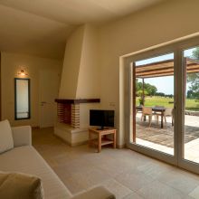 The living area of the 80 m2 2 bedroom apartment, indoor with a great view Otranto Alimini the kitchen and living room of the 2 bedroom apartment 80m2