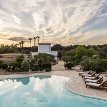 Mediterranean garden surrounding the country resort in Salento Sunset at the masseria, enjoy the nicest sandy beaches and the Mediterranean nature
