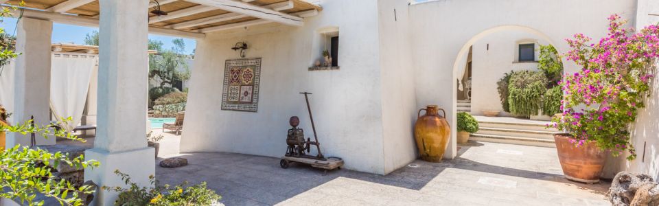 Traditional Apulian stone holiday house with rustic architecture in the Salento countryside