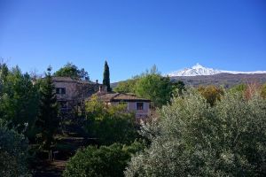 Views of Mount Etna Countryside and Mount Etna views from our rural B&B between Taormina and Catania, Sicily